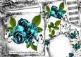 Beautiful Turq Roses with White Butterflies 8x8 Mini Kit