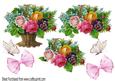 Basket of Mixed Flowers with Butterflies & Bows A4