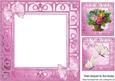 Basket of Mixed Flowers with Butterflies & Bows, 8x8 Insert