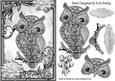Silver Sparkle Owl with Flowers in Ornate Frame