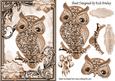Brown Sparkle Owl with Flowers in Ornate Frame