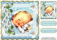 Sleepy Baby Boy Cuddling His Teddy with Topper 8x8