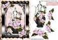 Pretty Perfume Bottle with Flowers in Ornate Frame