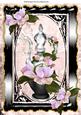 Pretty Perfume Bottle with Flowers in Ornate Frame A4