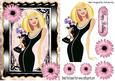 Classy in Black, with Pink Flowers in Ornate Frame