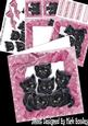 Cute Little Black Kittens in Frill Frame Wih Rose Bow Kit