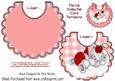 Sleepy Little Angel Bear in Red on a Cloud, on Bib