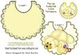 Yellow Bear with Yellow Duck and Rattle on Striped Bib