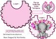 Baby Elephant with Lots of Balloons Pink Dot Bib