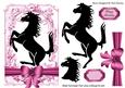 Silhouette of a Black Stallion in Vintage Ornate Frame