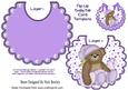 Night Time Teddy with Its Favourite Purple Blanket on Bib