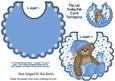Night Time Teddy with Its Favourite Blue Blanket on Bib