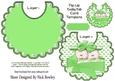 Double Trouble! Cute Twin Baby Boys in Green on a Bib