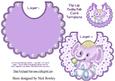 Cute Elephant with Rattle on Lilac Star Bib