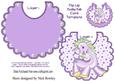 Cute Baby Giraffe on Lilac Star Bib