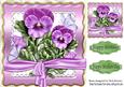 Pretty Pink Pansies and Butterflies on Lace 8x8