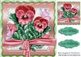 Pretty Rose, Pansies and Butterflies on Lace 8x8