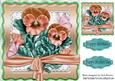 Pretty Peach, Pansies and Butterflies on Lace 8x8