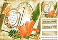 Orange Lilies and Butterfies on a Book 8x8