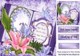 Lilac/pink Lilies and Butterfies on a Book 8x8