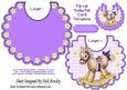Lovely Rocking Horse with Stars on a Purple Bib