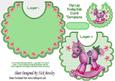 Lovely Pink Rocking Horse with Stars on a Green Pink Bib