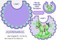 Lovely Green Rocking Horse with Stars Purple Bib