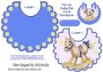 Lovely Rocking Horse with Stars on a Blue Bib