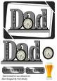 Best Dad, Trophy with Clock in Silver with Beer