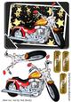 Customized, Motorbike with Flames and Gold Stars in Frame