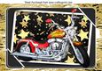 Customized, Motorbike with Flames and Gold Stars in Frame A4