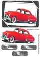 1949 Red Oldsmobile Vintage Car in Frame