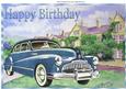 Vintage Buick Blue Automobile with Mansion A4
