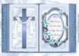 Blue Cross with Shawl and Sentiment Open A4 Book