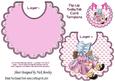 Little Bonnet Girl with Her Teddy on a Pink Bow Bib