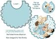 Little Bonnet Girl with Bunny on a Turq Star Bib