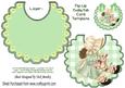 Little Bonnet Girl with Bunny on a Green Check Bib