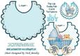 Peek a Boo Teddy with Baby Boys Pram Blue Polkadot Bib