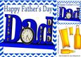 Best Dad with Pint of Beers, in Blue Chevron Frame 8x8