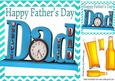 Best Dad with Pint of Beers, in Turq Chevron Frame 8x8