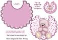 Gorgeous Little Pink Bear on Star Bib