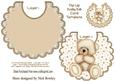 Gorgeous Little Beige Bear on Star Bib