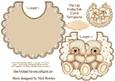 Gorgeous Little Beige Bears (twins) on Star Bib