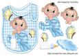 Cute Baby Boy with His Blanket and Butterflies Bib