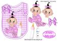 Cute Baby Girl with Her Blanket and Bottle Bib