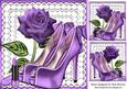 Pretty Purple and Pearl Shoes on Lace with Rose 8x8
