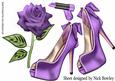 Pretty Purple and Pearl Shoes on Lace with Rose A4