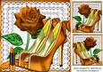 Pretty Orange and Pearl Shoes on Lace with Rose 8x8