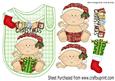 Baby Boys 1st Christmas with His Stocking on a Bib
