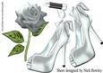 Pretty Silver and Pearl Shoes with Rose A4